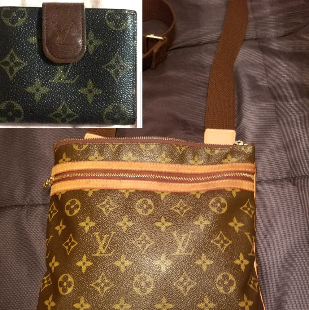 Authentic louis Vuitton bosphor crossbody & wallet
